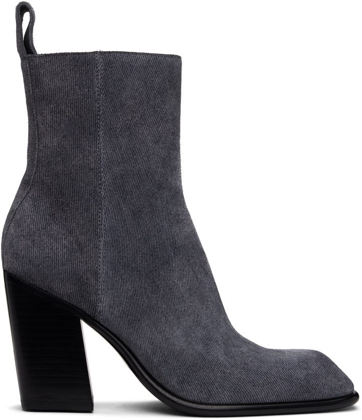 Photo: Alexander Wang Gray Throttle 95mm Ankle Boots