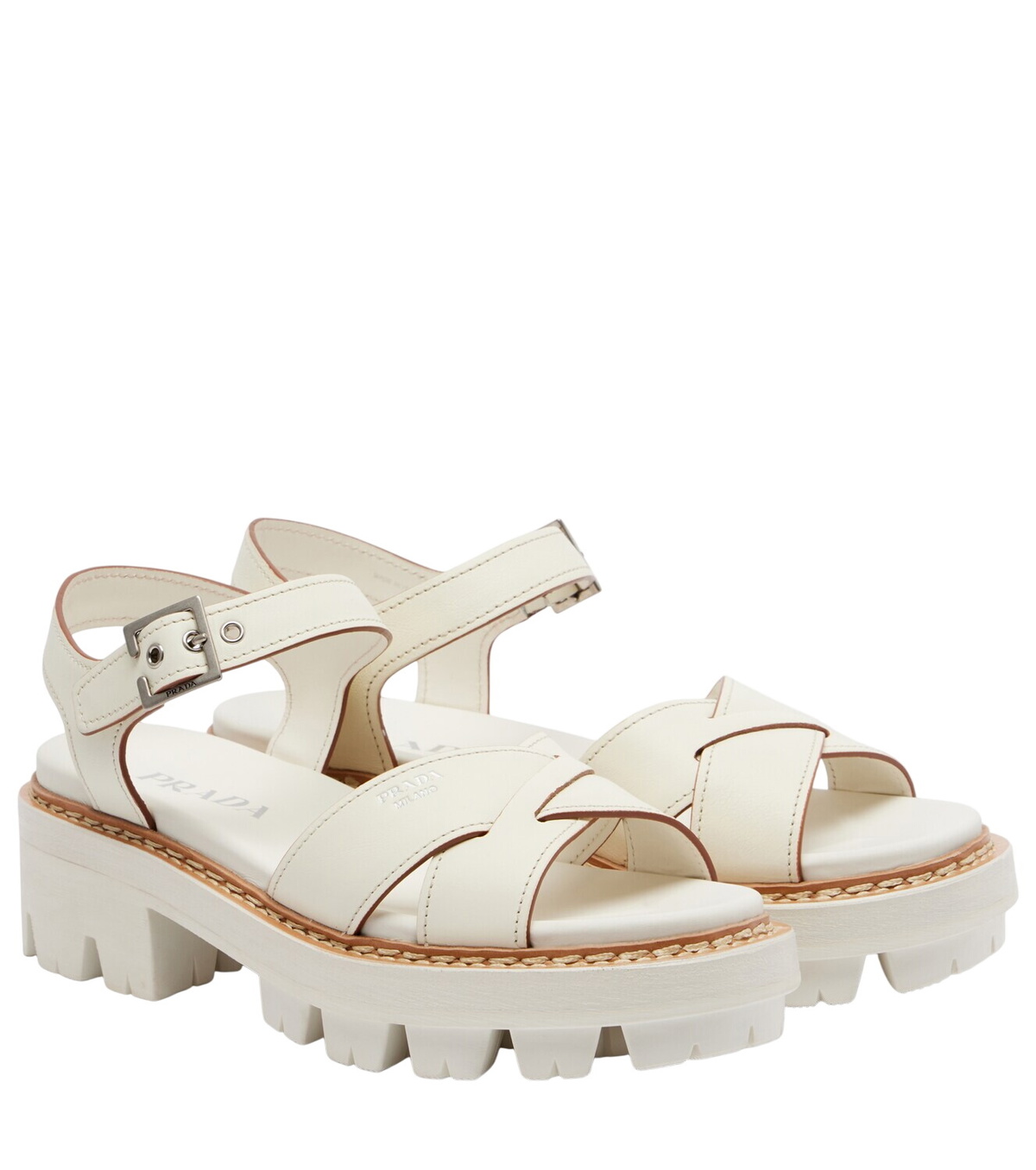 Prada White Slingback Logo Heels Prada