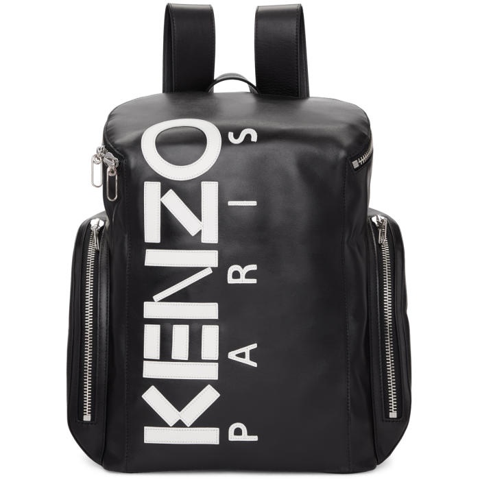Photo: Kenzo Black Leather Logo Backpack 
