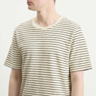 Folk Men's Textured Stripe T-Shirt in Ecru/Black