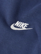 Nike - Sportswear Club Tapered Logo-Embroidered Cotton-Blend Jersey Sweatpants - Blue