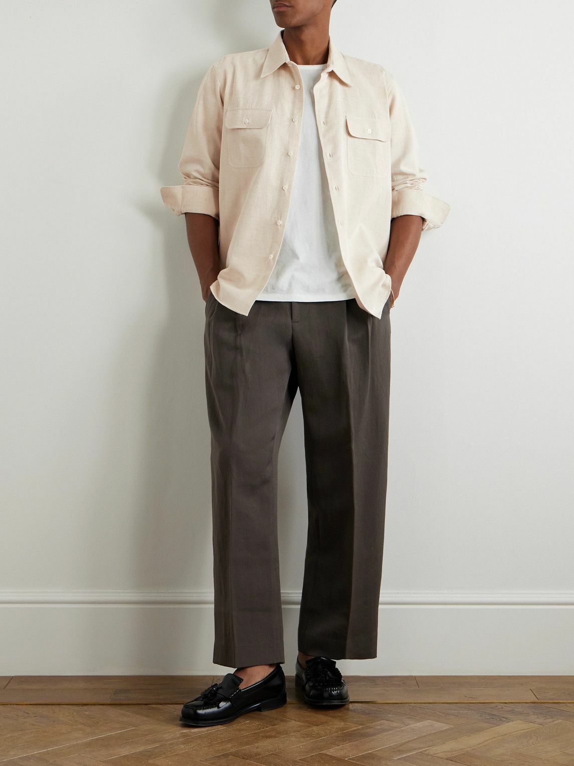 De Bonne Facture - Cotton and Hemp-Blend Gabardine Shirt - Neutrals