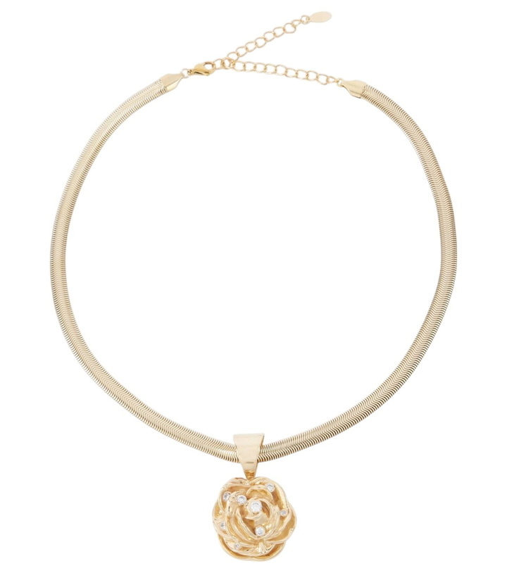 Photo: Magda Butrym Floral crystal-embellished pendant necklace