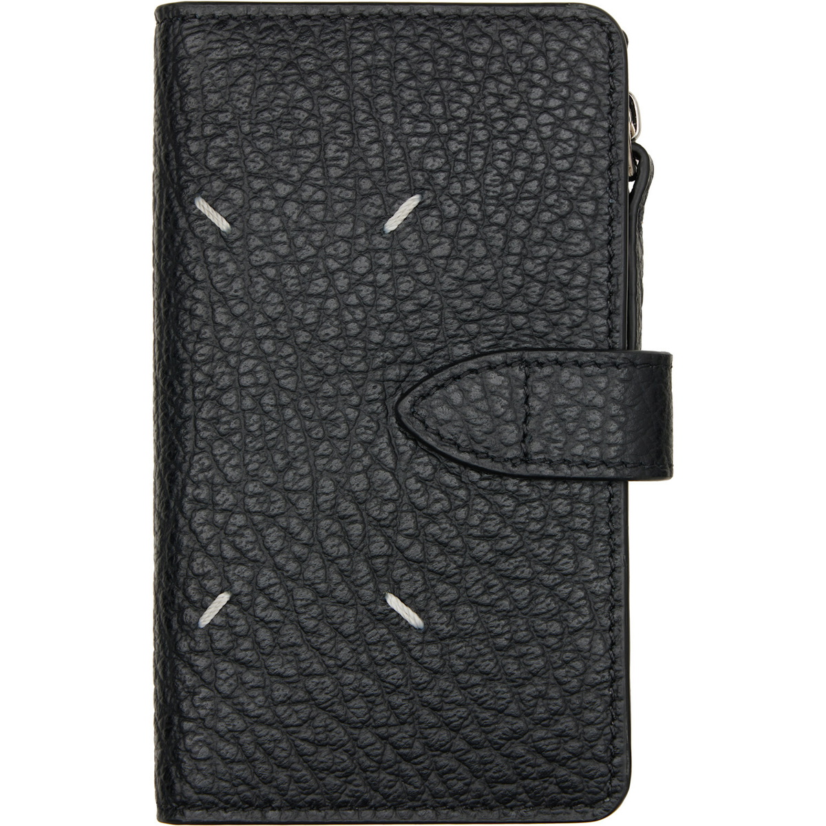 Maison Margiela Black Four Stitches Zip Card Holder