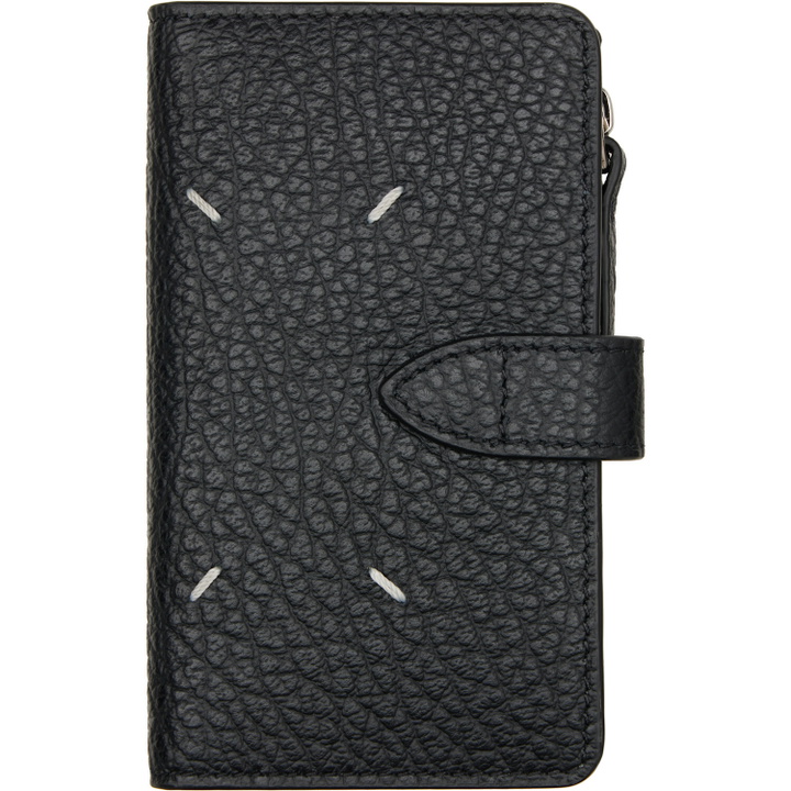 Photo: Maison Margiela Black Four Stitches Zip Card Holder