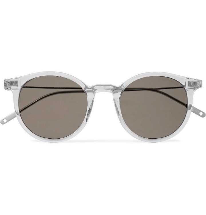 Photo: Montblanc - Round-Frame Acetate and Silver-Tone Sunglasses - Gray
