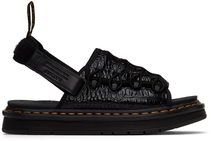 Photo: Dr. Martens Black Suicoke Edition Embossed-Leather Mura Sandals