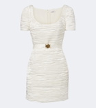 Versace Medusa pleated silk-blend satin minidress