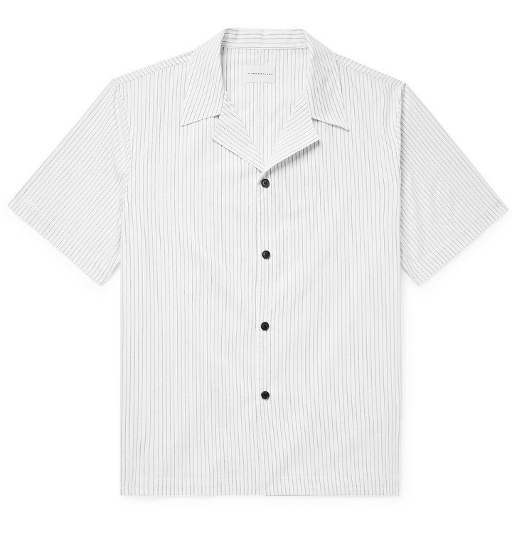Photo: SIMON MILLER - Camp-Collar Striped Cotton Shirt - Men - White