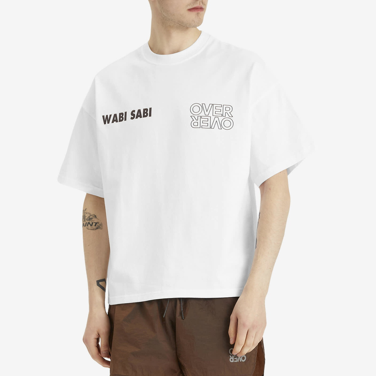 Over Over Men's Wabi Sabi Crop T-Shirt in White