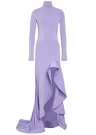 Stella Mccartney Cascading Stretch-jersey Mini Dress Lilac