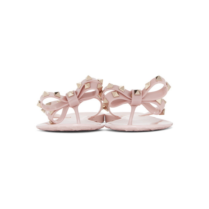 Pink Rockstud Sandals by Valentino Garavani on Sale