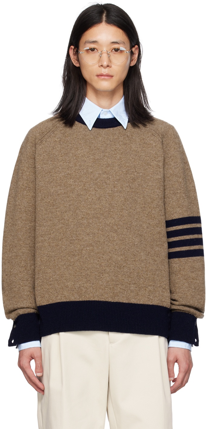 Thom Browne Brown 4-Bar Sweater Thom Browne