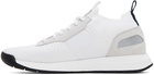 BOSS White Structured Knit Sneakers