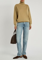 Toteme Turtle-neck Fine-knit Wool Jumper Beige