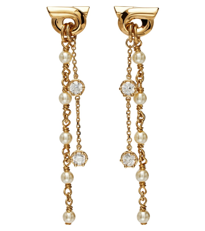 Photo: Ferragamo Gancini embellished drop earrings