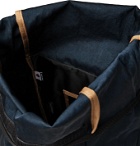 Master-Piece - Leather-Trimmed Nylon-Twill Backpack - Blue