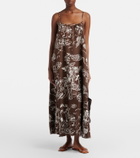Asceno Napoli printed silk twill maxi dress