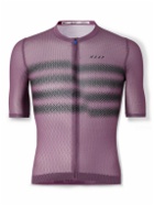 MAAP - Blurred Out Ultralight Pro Logo-Print Stretch Recycled-Mesh Cycling Jersey - Purple