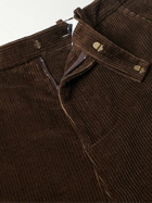 Nili Lotan - Tel Aviv Tapered Cropped Cotton-Corduroy Trousers - Brown