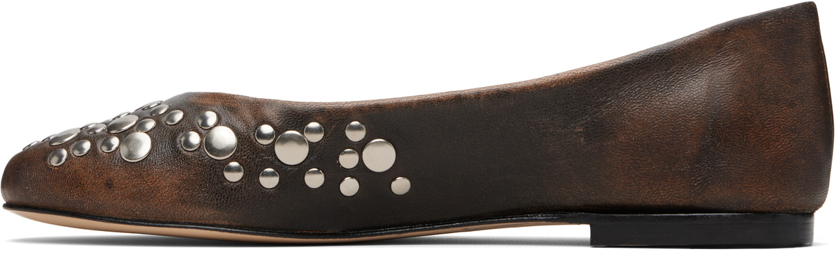 Gimaguas Brown Bailarina Studs Flats