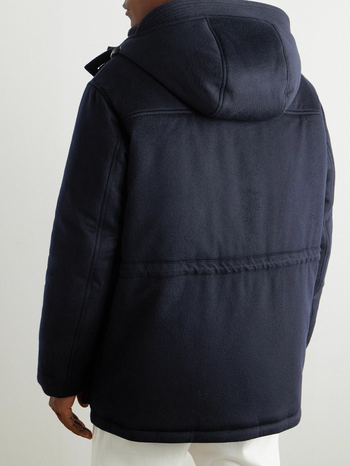 Loro Piana - Damiano Shearling-Lined Padded Storm System® Cashmere-Felt Hooded Jacket - Blue