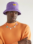 Acne Studios - Logo-Appliquéd Garment-Dyed Cotton-Twill Bucket Hat - Purple