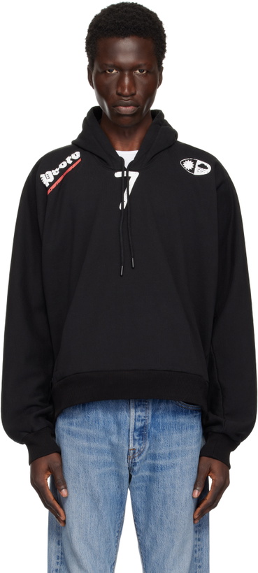 Photo: Prototypes Black Moved Neck Hoodie