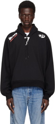 Prototypes Black Moved Neck Hoodie