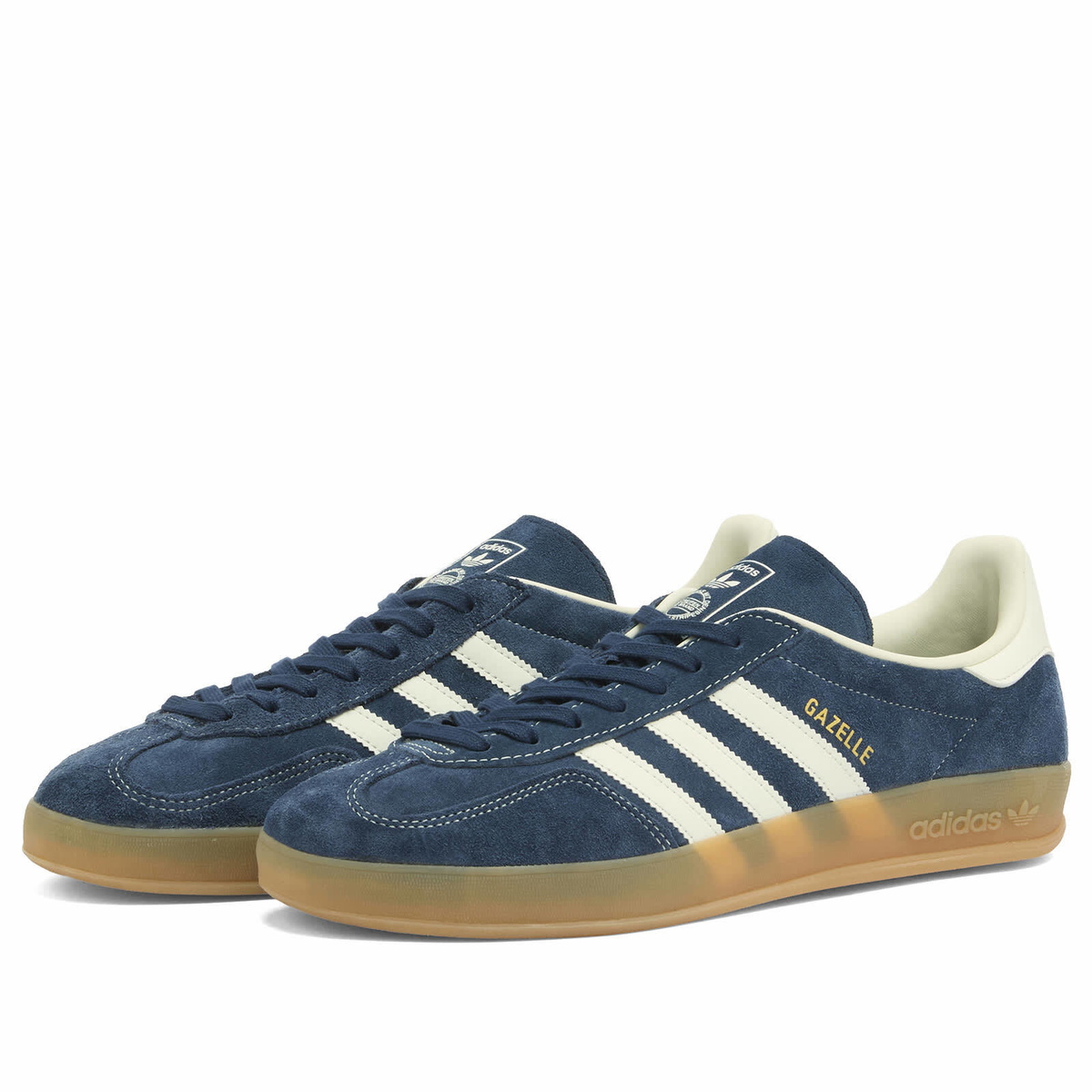 Adidas Gazelle Indoor Sneaker in Night Indigo/Off White/Gold