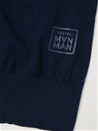 MAN 1924 - Logo-Print Cotton-Jersey Rollneck T-Shirt - Blue