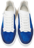 Alexander McQueen Blue Suede Court Trainer Sneakers