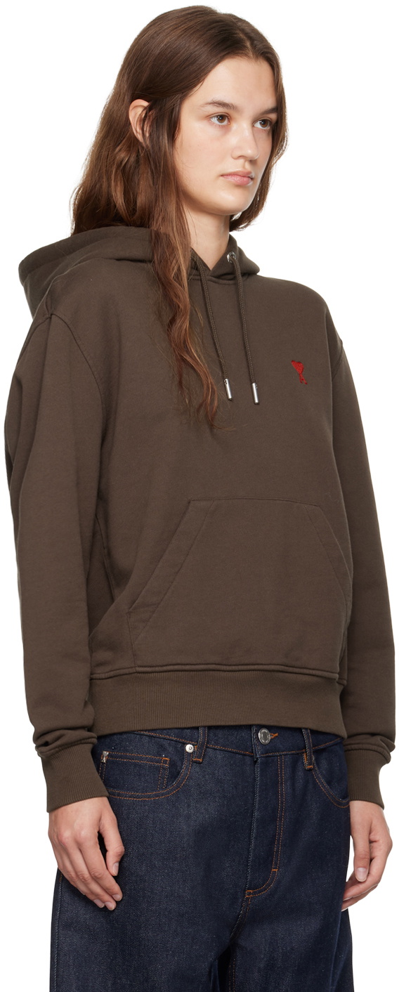 AMI Paris Brown Ami de Cœur Hoodie AMI