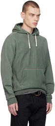 RRL Green Garment-Dyed Hoodie
