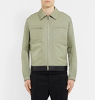 Berluti - Leather-Trimmed Cotton-Blend Zip-Up Jacket - Men - Light green