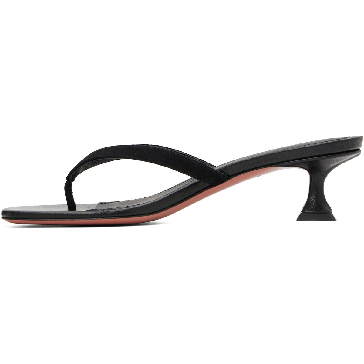 Amina Muaddi Black Juliette Thong Heeled Sandals