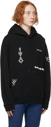 Marcelo Burlon County of Milan Black Printed Folk Hoodie