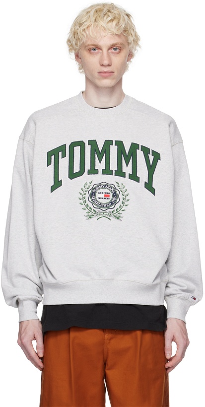 Photo: Tommy Jeans Gray Embroidered Sweatshirt