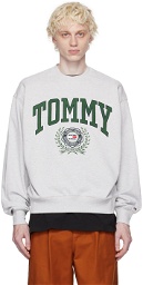 Tommy Jeans Gray Embroidered Sweatshirt