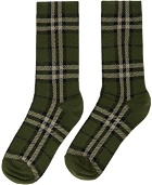 Burberry Green Check Jacquard Socks