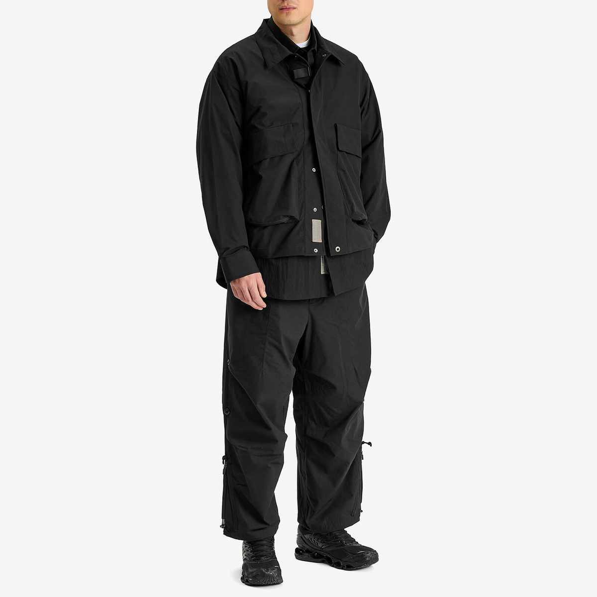 Poliquant Men's Deformed Large Pockets Fatigue Tracker Jacket in Black