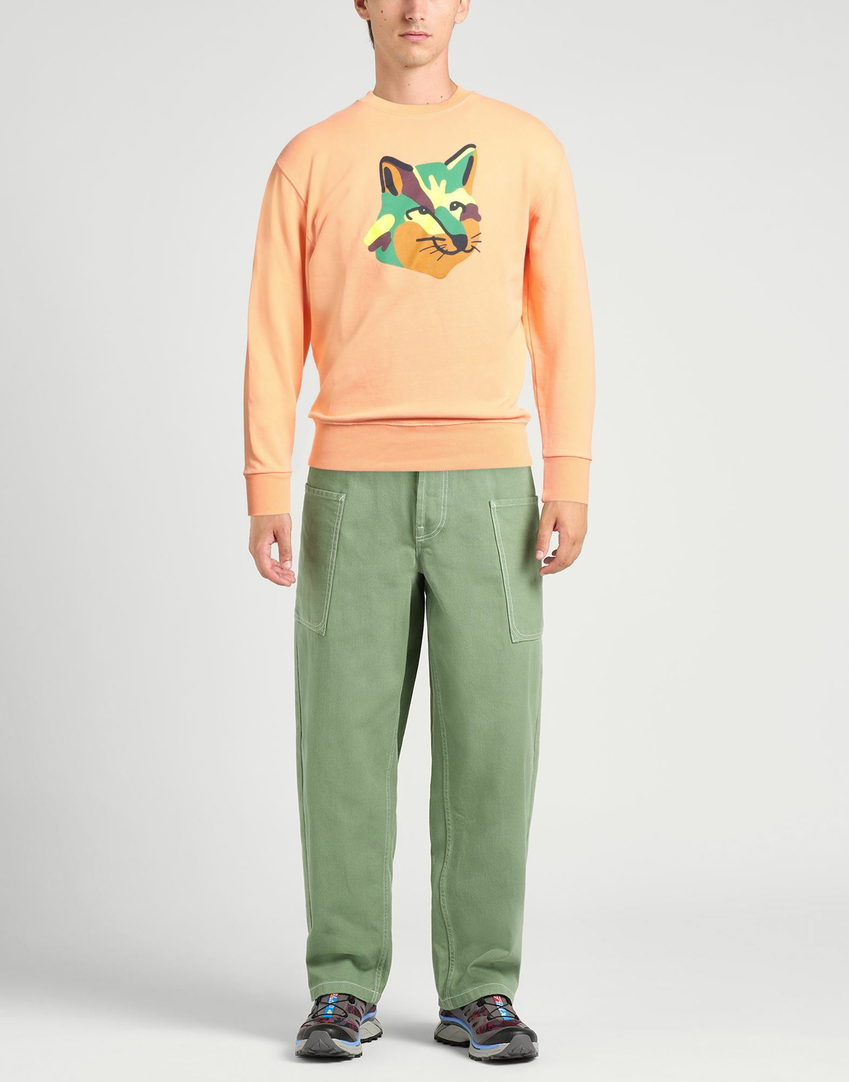 Maison Kitsuné Mens Sweatshirt in Salmon pink