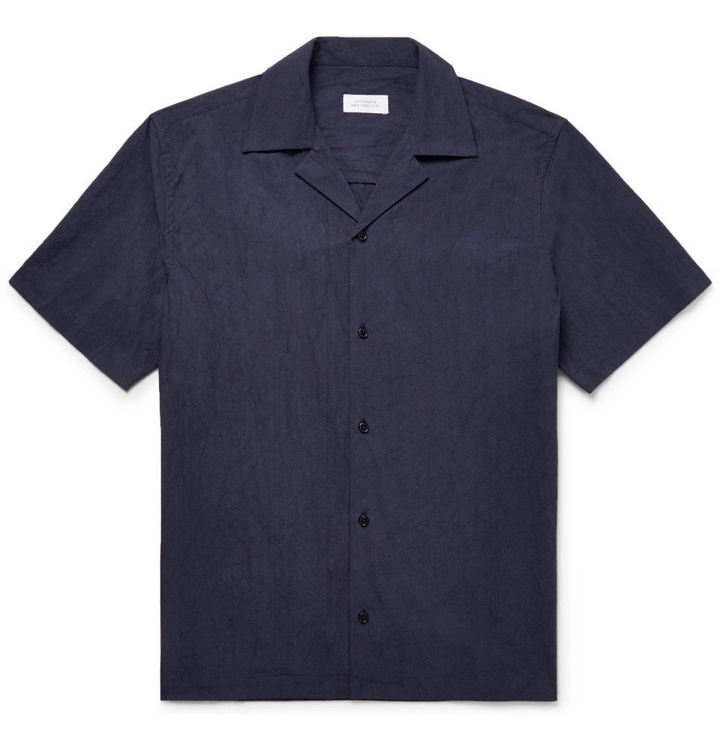 Photo: Saturdays NYC - Camp-Collar Cotton-Poplin Shirt - Men - Navy