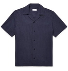 Saturdays NYC - Camp-Collar Cotton-Poplin Shirt - Men - Navy