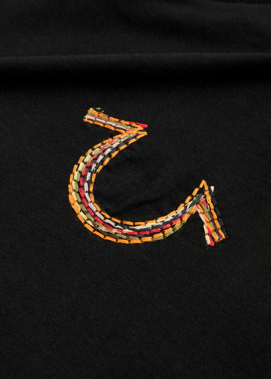 True Religion Rainbow Logo-embroidered Cotton T-shirt Black True