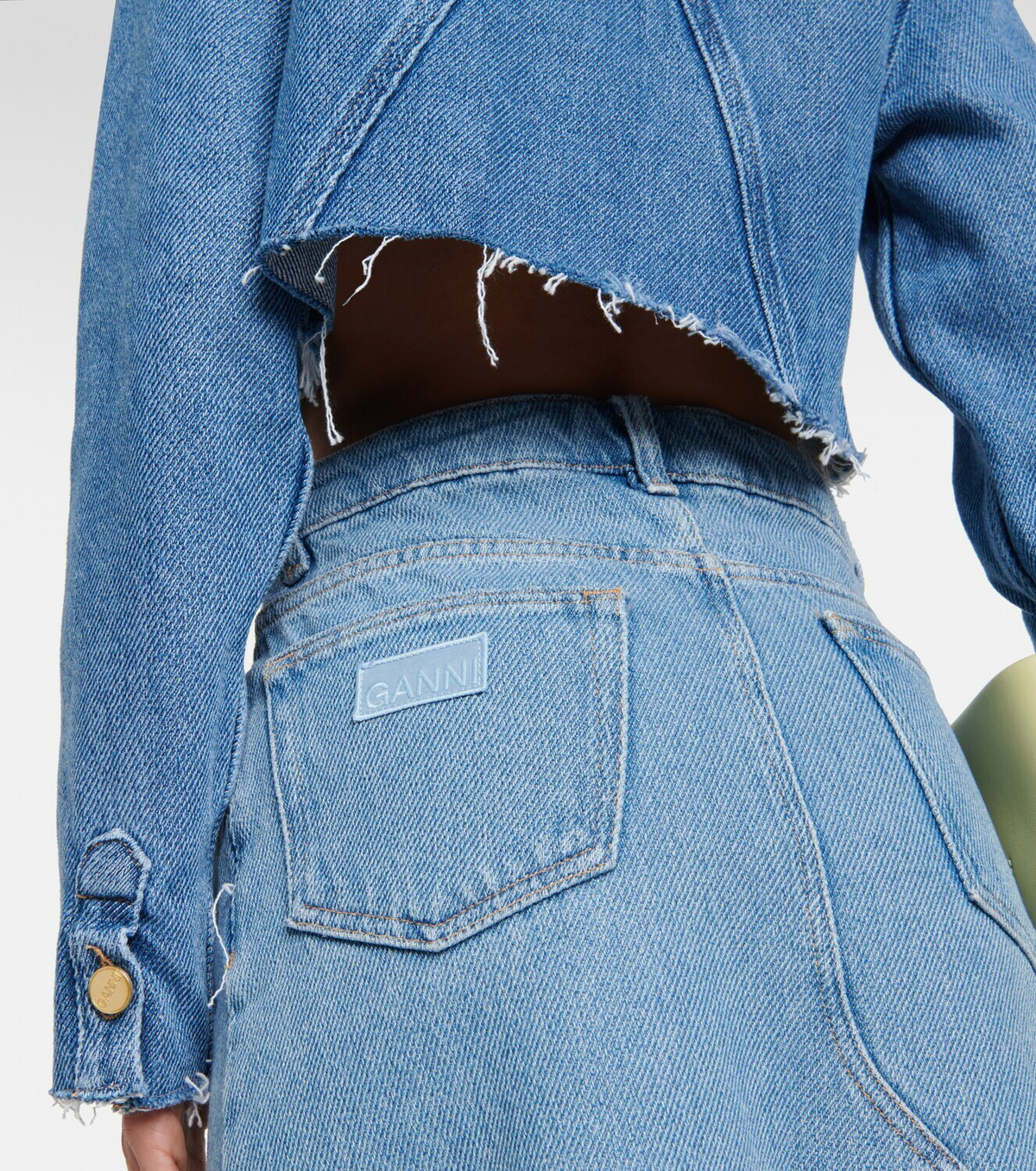 Ganni Denim midi skirt GANNI