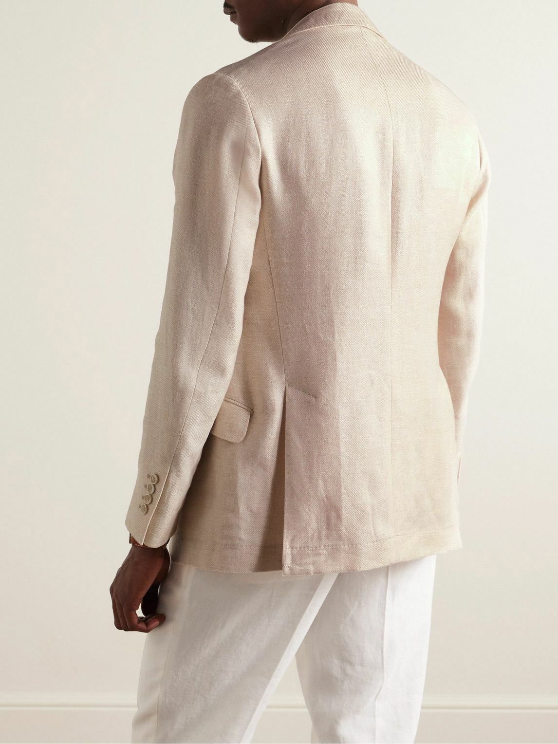 BRUNELLO CUCINELLI Linen and Wool-Blend Suit Jacket for Men