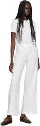 LESET White Pointelle Boxer Lounge Pants