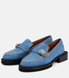 Ganni - Embellished denim loafers