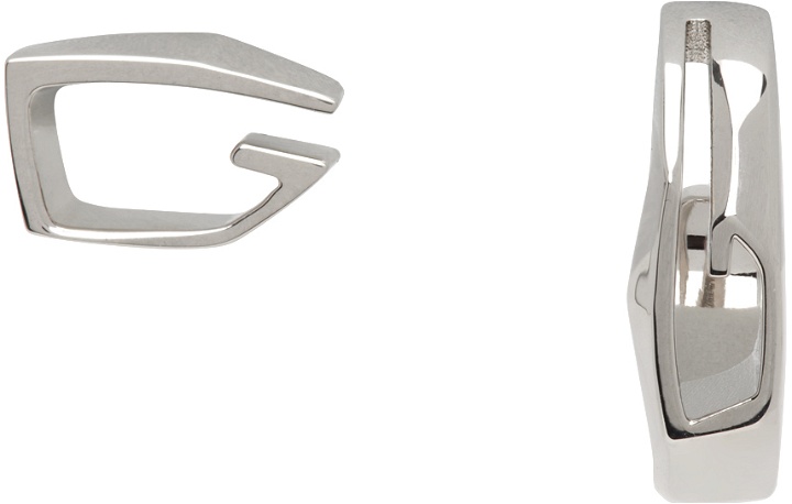 Photo: Givenchy Silver Giv Cut Asymmetrical Earrings
